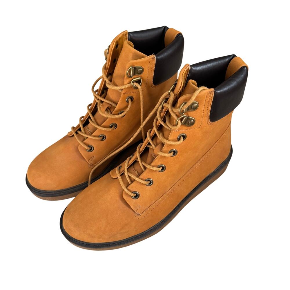 MIA Women's Tan Lace Up Ankle Boots Size 6.5 Brown Hiking Combat Boots